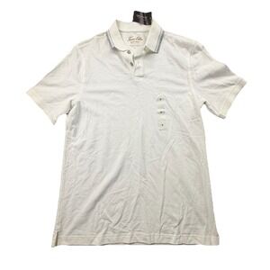 NWT Tasso Elba Supima Cotton Polo Shirt Mens S White Short Sleeve
